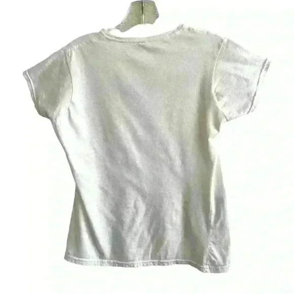 Firestone Women's Size LRG White Logo T-Shirt Gildan Brand Cap Sleeve - Picture 3 of 9